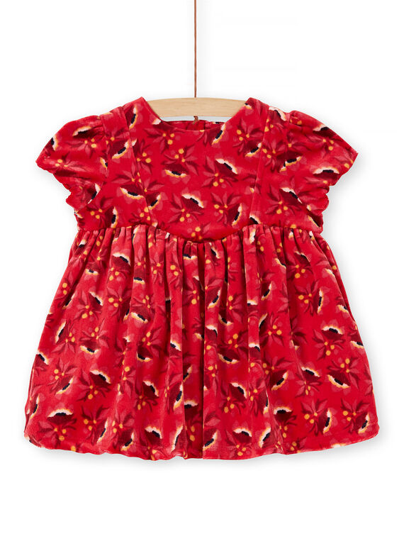 Robe en velours rouge bébé fille KINOROB1 / 20WG09Q1ROBF529